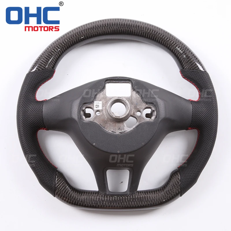Real Carbon Fiber LED Steering Wheel compatible for Volkswagen Golf Polo Bora Passat Beetle Tiguan