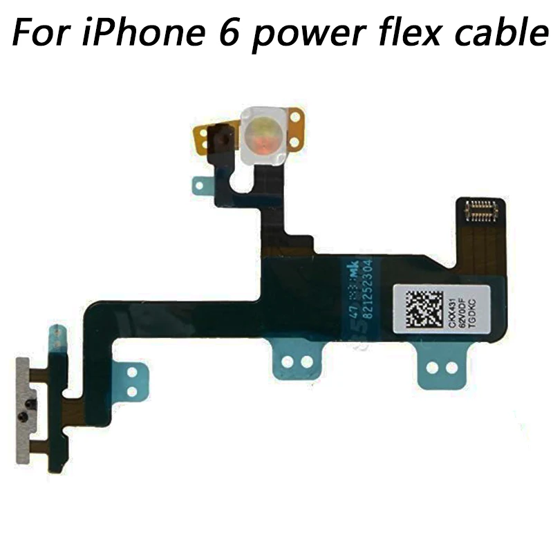 1 шт. кнопка включения выключения вспышки светильник Flex Замена кабеля часть для Iphone 6 6 Plus мощность гибкий кабель