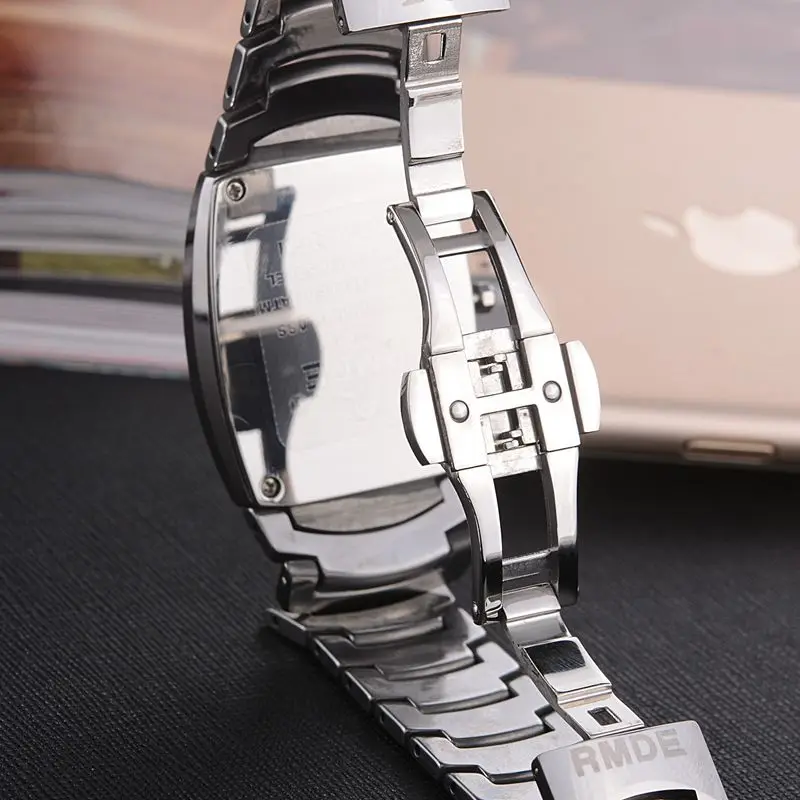RMDE роскошный бренд Вольфрамовая сталь браслет часы для офиса водонепроницаемые часы мужские прямоугольные стильные модные элегантные кварцевые часы saat