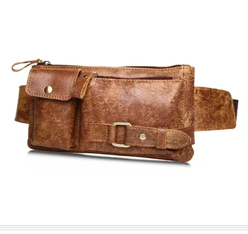 

Fashion new genuine leather bags cowhide small men waist bags two color man belt wallets men shoulder chest bag #MD-B8135