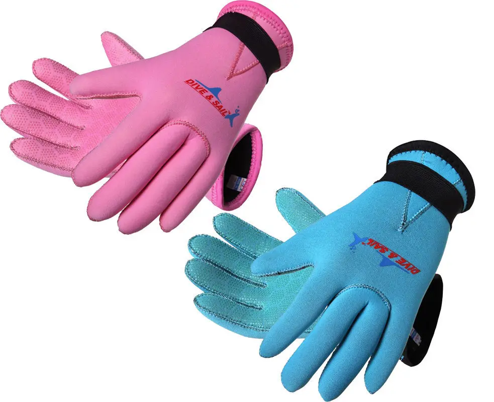 DIVE&SAIL 3MM Neoprene Children Diving Gloves Kids Swimming Scuba Mittens Surfing Mitts for Boy and Girl 2Colors
