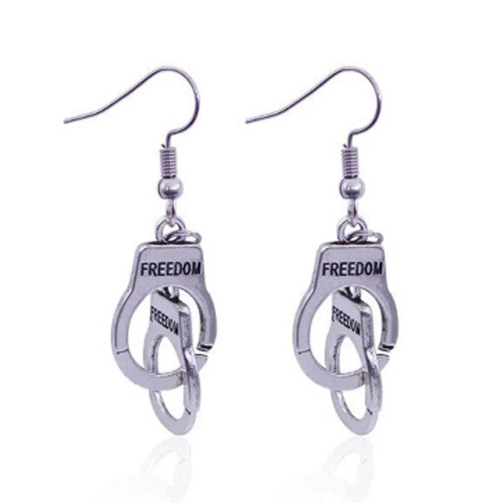 

Punk Style Handcuff Earrings For Women Snap Button Jewelry Drop Earrings