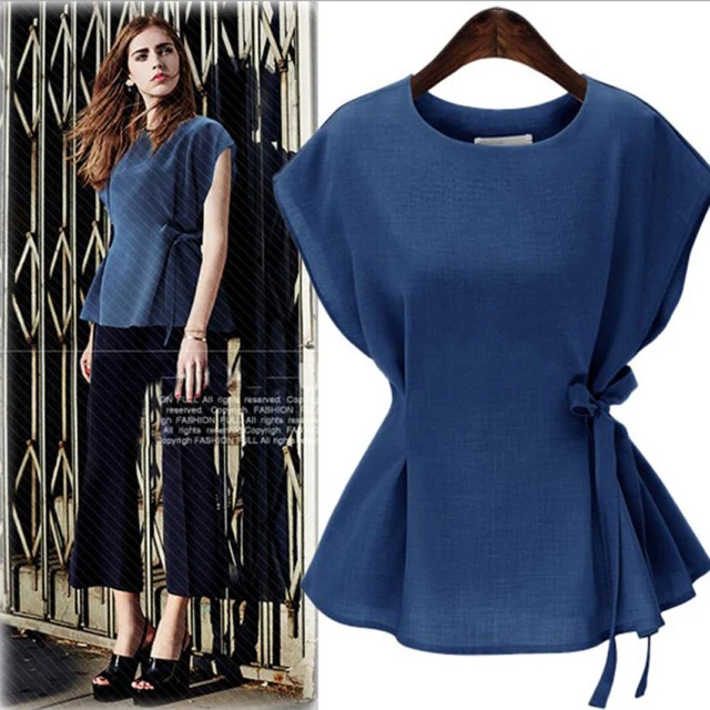 plus size summer tops vintage short sleeve women blouses 2017 solid plus size peplum top