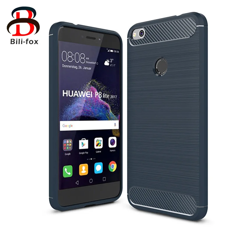 Bili-fox Silicone Case for Huawei P8 Lite Phone Cover Coque For Luxury Slim Soft TPU Carbon Fiber Texture Anti-knock | Мобильные