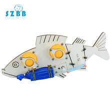 SZ STEAM Bionic Mechanical Fish Science Technology Handmade Part DIY Robot Electric Fish Children Manual Material Assembly Kit