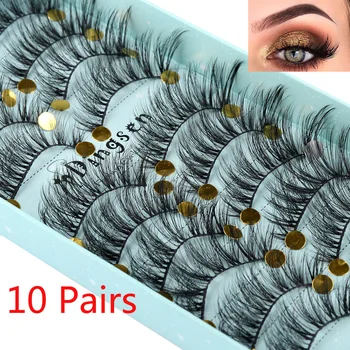 

10 Pairs 3D Faux Mink Hair False Eyelashes Fluffy Wispy Multilayer Flutter Eyelash Faux Mink Eye Lashes Extension Makeup Tools