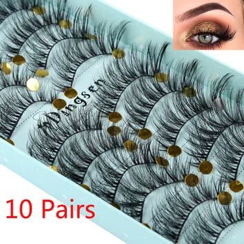 

10Pairs 3D Faux Mink Hair False Eyelashes Fluffy Wispy Multilayer Flutter Eyelash Faux Mink Eye Lashes Extension Makeup Tools