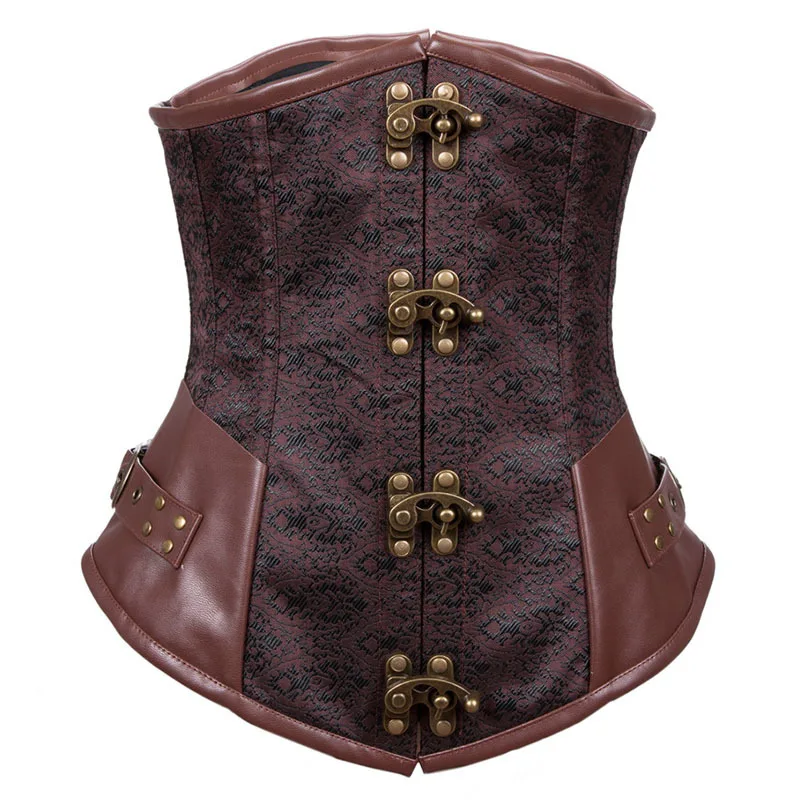 Corzzet Steampunk Gothic Brown Underbust Corset Belt Goth Sexy Retro 