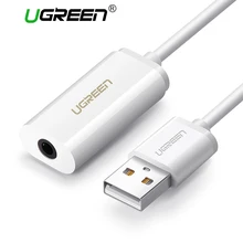 Ugreen 2 в 1 внешняя звуковая карта 3,5 мм USB адаптер аудио Интерфейс палка для селфи для iPhone EarPods наушники кабель компьютер звуковая карта с интерфейсом USB