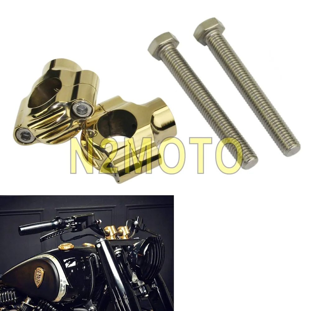 Brass Rough Craft Motorcycle 7/8 Inch 1" Handlebar Riser 22.2mm/25.4mm