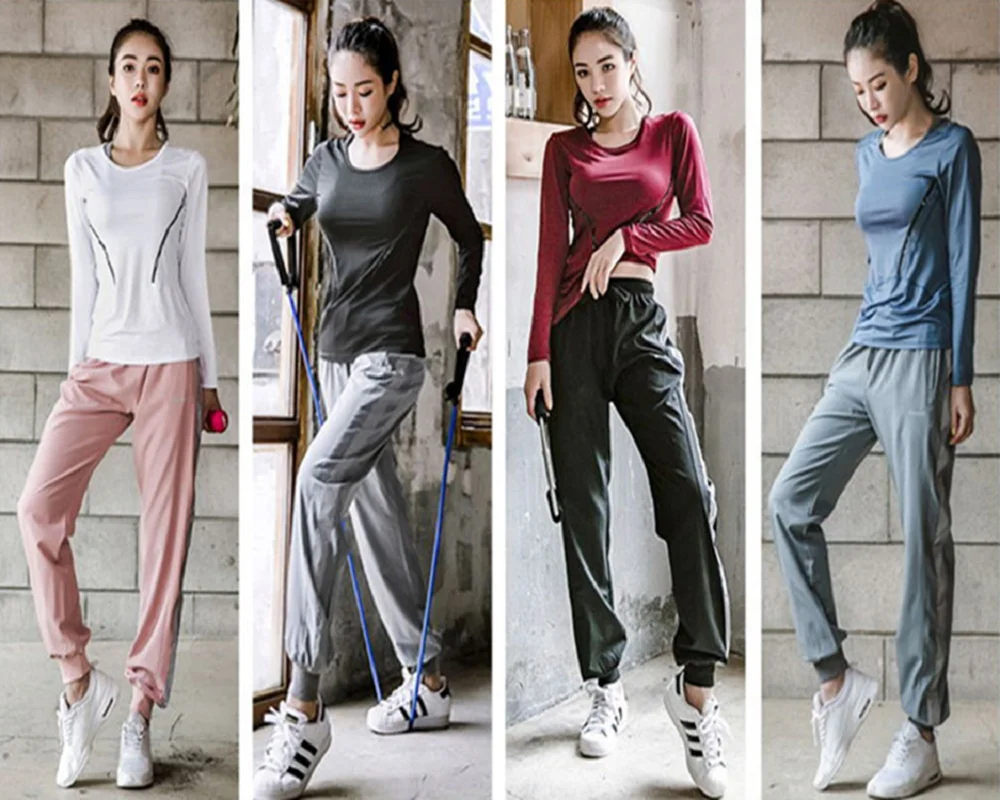 

Women Yoga Sets Tracksuit Spring Running Fitness Jogging Leggings Sports Suit Gym Sportswear Workout Clothes Patchwork Outdoor