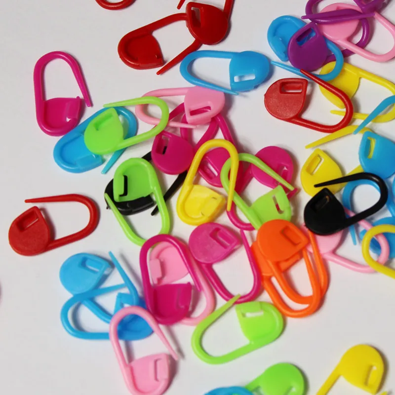 1000Pcs/Lot Plastic Locking Stitch Marker Colorful Lock Pins Ring Markers for Knitting Needle Clip Craft DIY Sewing Accessories | Дом и сад
