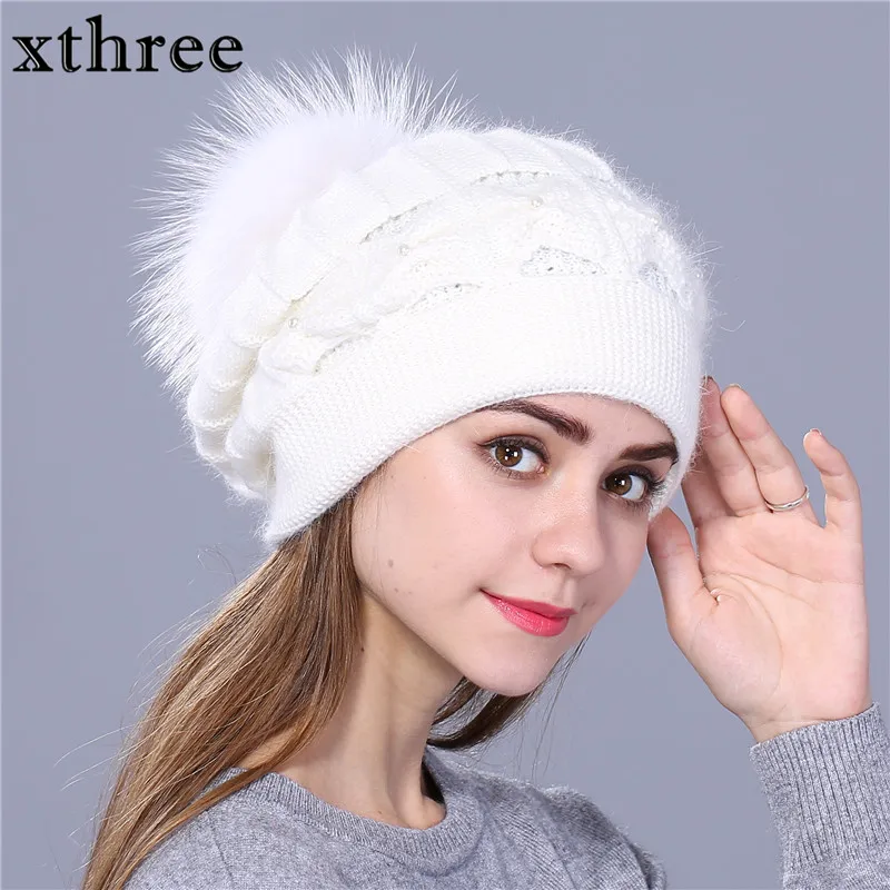 Xthree Winter Autumn beret hat կանանց տրիկոտաժե գլխարկ