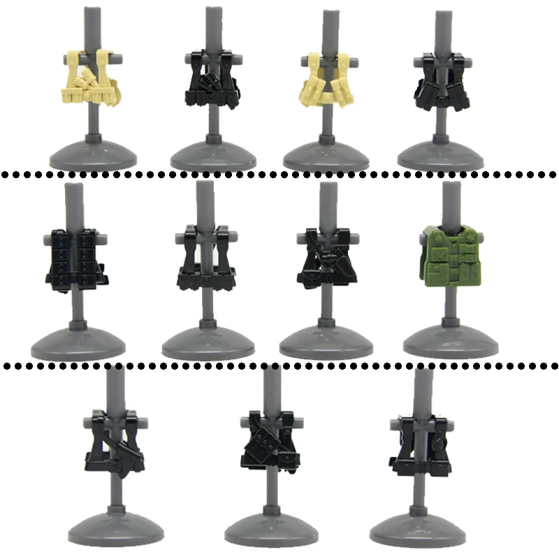 

WW2 Soldiers Weapons Building Blocks German Army Military Figures Body Armor Block Police SWAT Tactical Vest Accessories Blocks