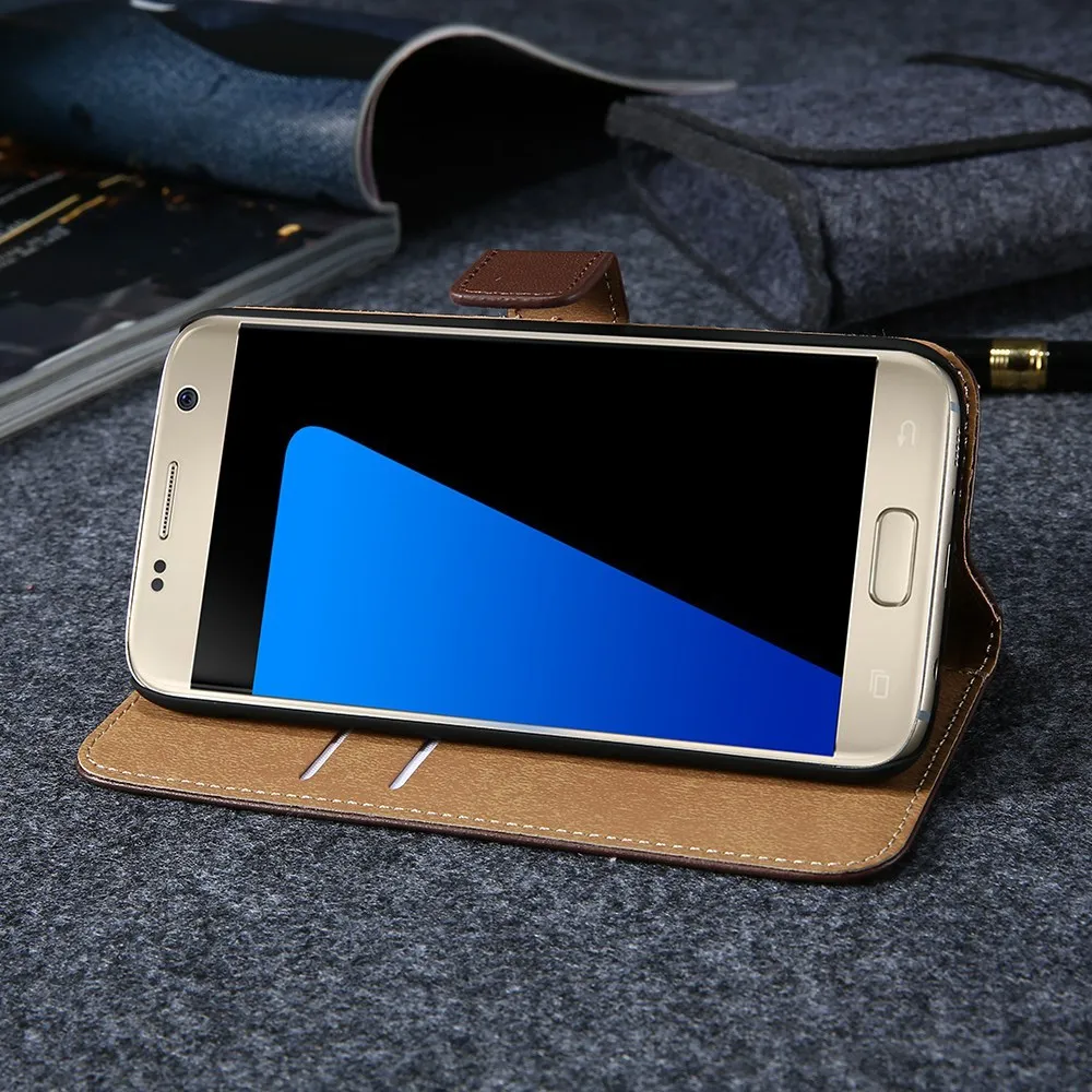 Чехол KISSCASE из натуральной кожи в стиле ретро для Samsung Note 8 S8 Plus S7 S6 Edge с откидной