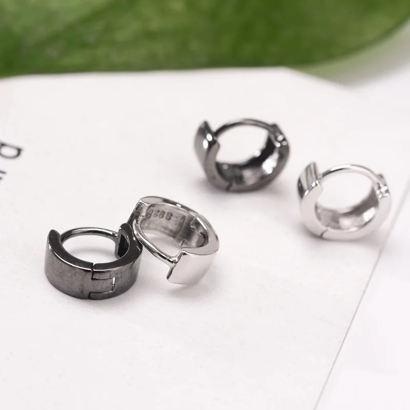 

Trendy Simple Round Circle Ring Earings 925 Sterling Silver Small Hoop Earrings for Womens Fashion Party Hip Hop Jewelry