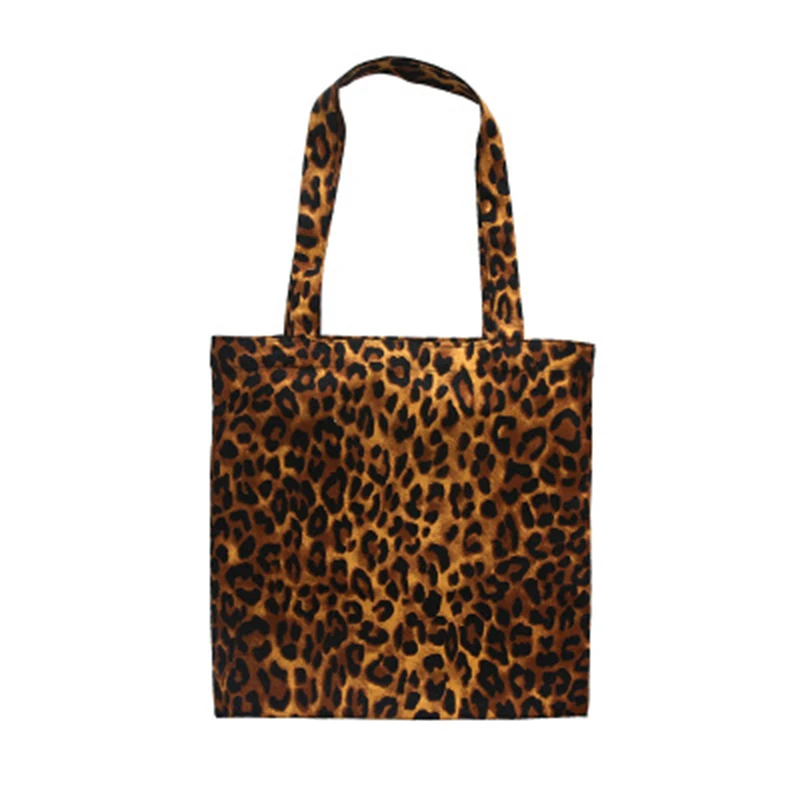 

Fashion Canvas Cotton Casual Bag Women Handbag Leopard Print Printing Shopper Handbag Shoulder Bag