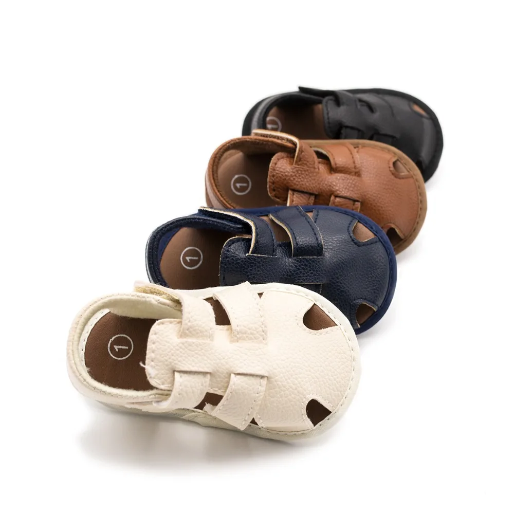 Летняя обувь с вырезами для новорожденных; Повседневные Дышащие сандалии для мальчиков; тапочки для малышей; сандалии; 0-12 месяцев