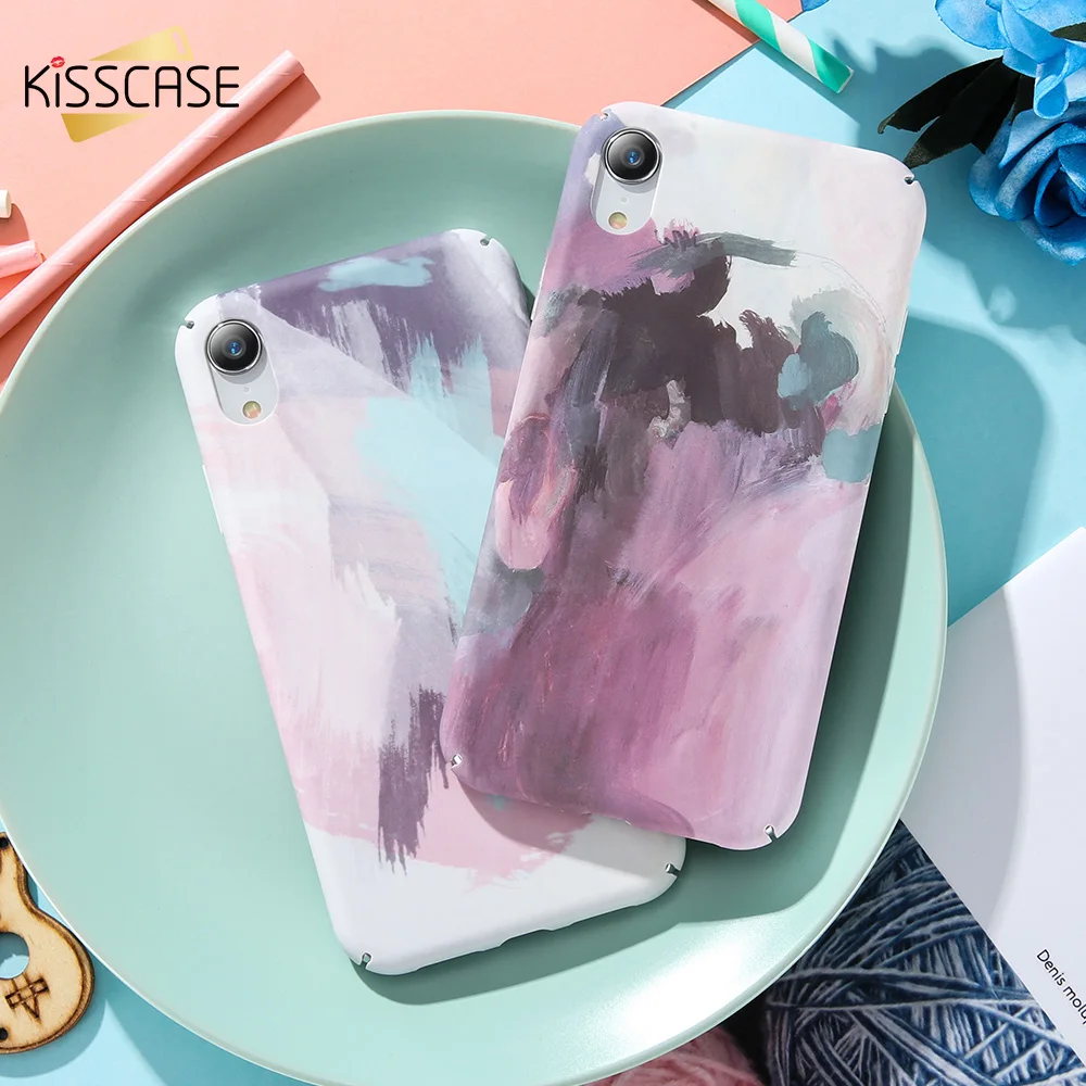 

KISSCASE Matte Hard PC Full Cover Case For iPhone X XR XS Max Fantasy Graffiti Case For iPhone 8 7 6 6s Plus Phone Accessories