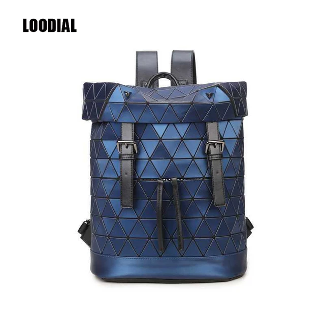 Loodial New Women Matte Bao Backpack Geometric Shoulder Bag Men Loodial New Women Matte Bao Backpack Geometric Shoulder Bag Men School Hologram Luminous Laptop