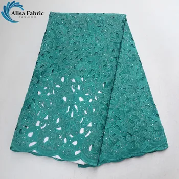 

Alisa Latest African Lace Fabric High Quality 2019 French Organza Lace Fabric Embroidery With Stones 5 Yards/pcs For Party Dress