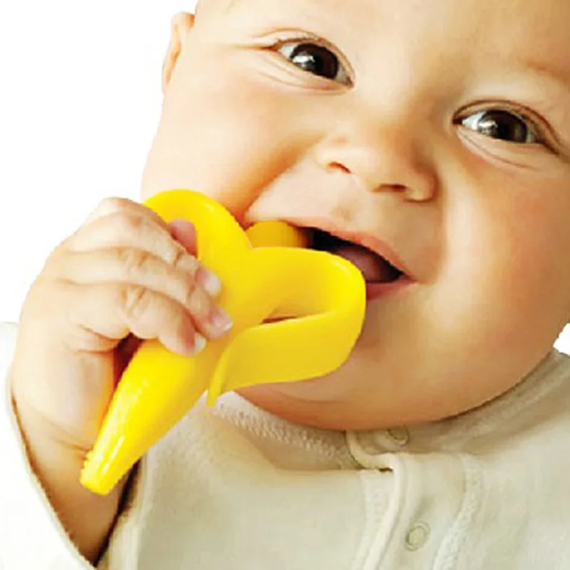 Free shipping Banana Toothbrush Soft Safe Baby Toothbrush Kids Silicone Infant teethers Training Toothbrush Gum Brush wholesale