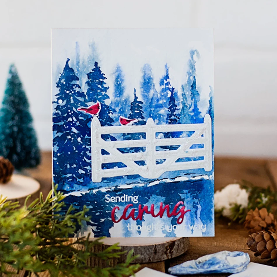 

Winter Metal Cutting Dies for DIY Scrapbooking Photo Album Embossing Decorative Craft Die Handicraft Fence/Tree/Greenery/Snowman
