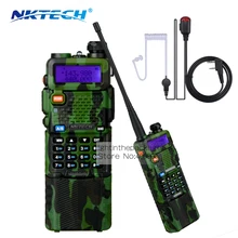 New 8W 4W 1W UV-5R PLUS VHF UHF Dual Band Triple Power FM Two Way Radio Ham Transceiver Walkie Talkie +Throat Anti-noise Mic