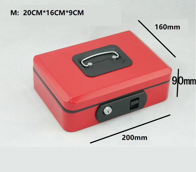 Красный 20 см * 16 см * 9 см ключ открытый стиль металлические сейфы подвижная Кнопка мобильный телефон ювелирные изделия Экономия