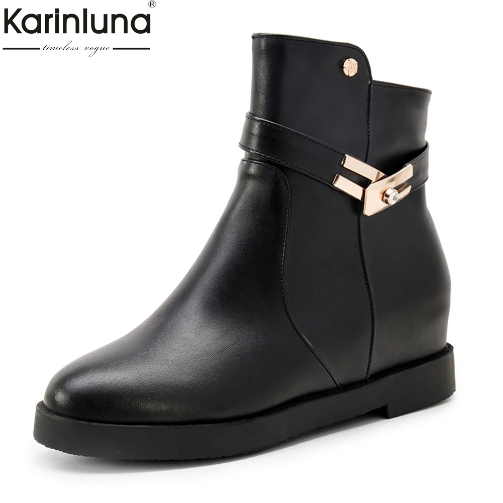 

KarinLuna Large Size 35-43 Add Fur Winter Warm Boots Women Shoes Hot Sale Casual Dropship women's Ankle Boots Shoes Woman