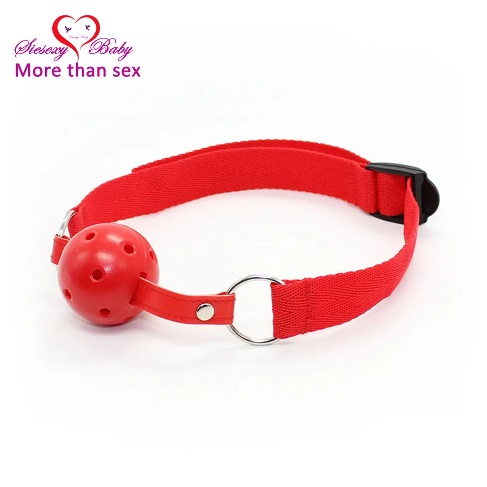 Red Band Slave Bondage Ball Mouth Gag Oral Fixation mouth stuffed Adult Games For Couples Flirting Sex Products Toys