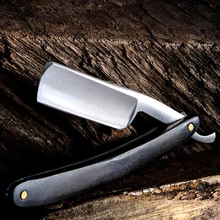 027# Professional Men Manual Beard Shaver Straight Razor Facial Hair Eyebrow Beard Barber Tools Straight Edge Hand Polished