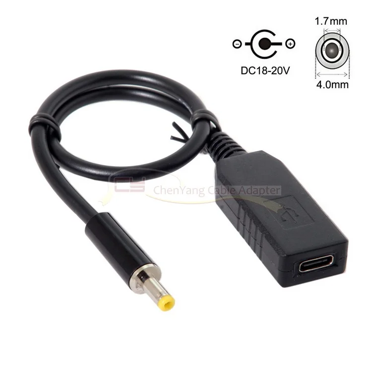 USB 3 1 Type C к DC 20V 4 0 7 мм разъем питания PD эмулятор триггер зарядный кабель для