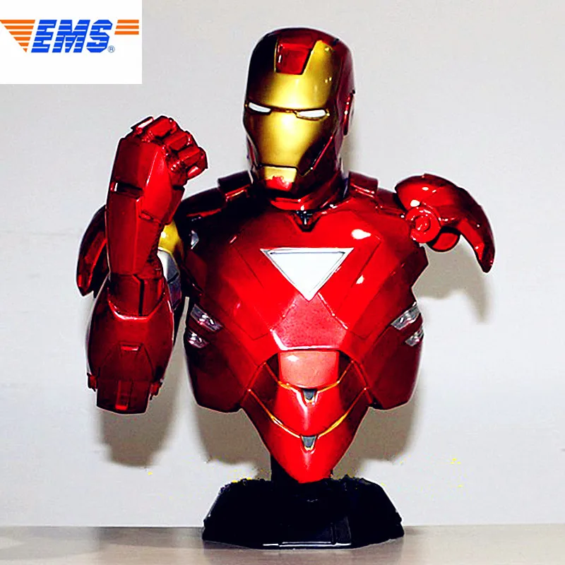 

41CM Avenger Bust 1/2 Iron Man MK6 Bust Statue Tony Stark DC Comics Desktop Decoration Office PVC Craftwork L2645