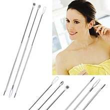 3x Stainless Steel Ear Pick Set Wax Curette Remover Double-End Ear Scoop Tool 9WQZ