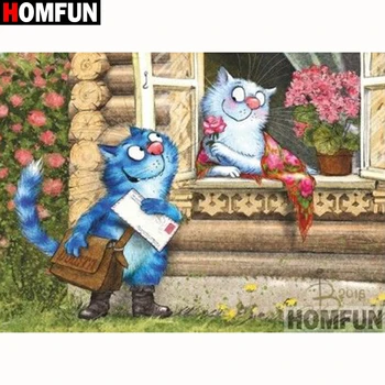 

HOMFUN Full Square/Round Drill 5D DIY Diamond Painting "Cartoon cat" Embroidery Cross Stitch 5D Home Decor Gift A18247
