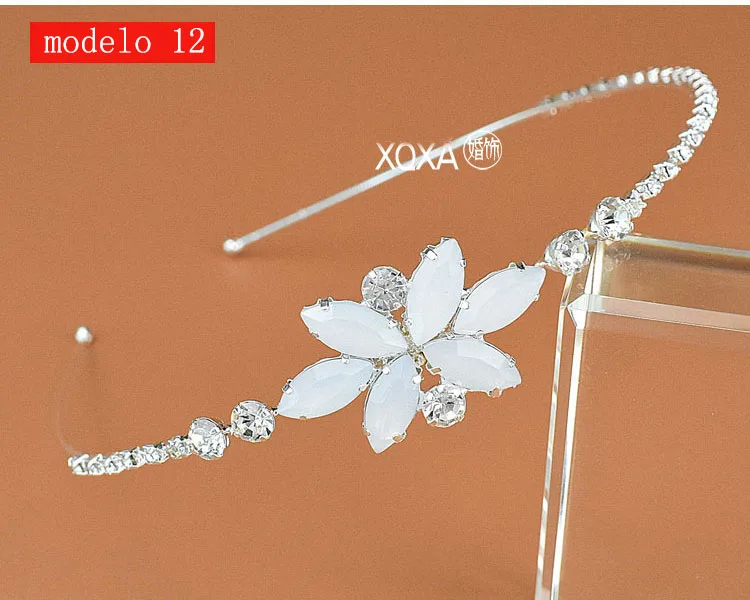 Модная женская обувь со стразами; Cristal Cabeca Bandagem No Cabeca Coroa Tiara De Noiva De Cabelo Acessorios - Окраска металла: modelo 12