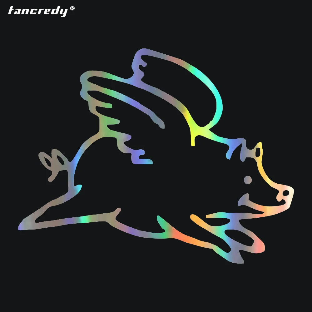 

Tancredy 16.5*12.9CM Lovely Flying Pig Fashion Creative Cartoon Car Sticker Windshield Decorative Decals