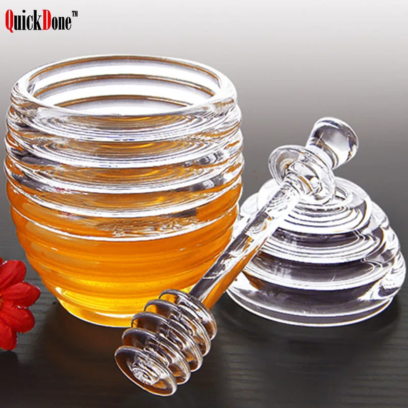 QuickDone Honey Pot Acrylic Apple Strawberry Jam Bottle Breakfast Jams