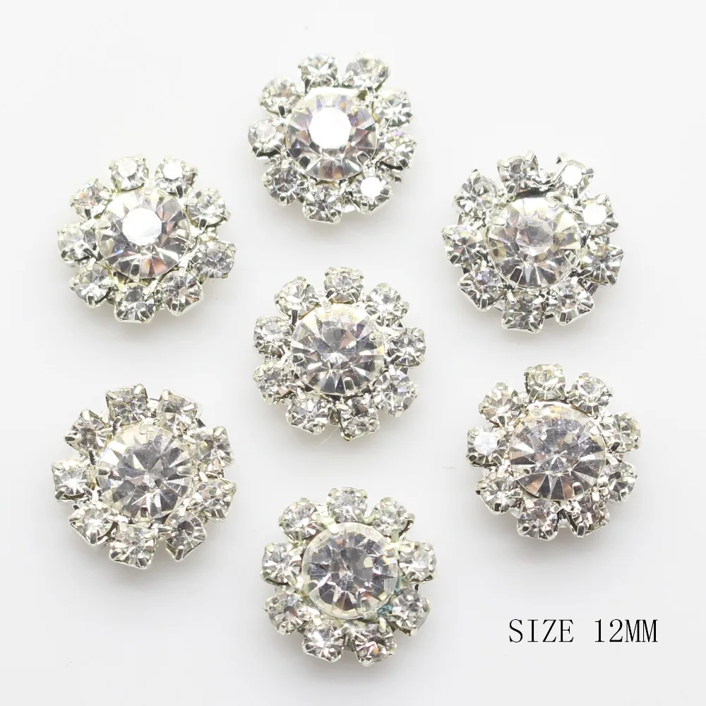 YWXINXI NEW 10Pcs/Lot 12mm Shank Rhinestones Jewelry Accessories For Hand Made New Fashion Shiny Cabochon Setting Supplies