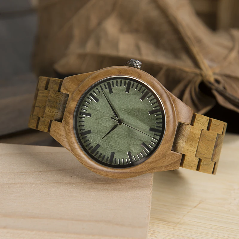 BOBO BIRD CdG19 Flavoty Discolor Mens Watches Green Sandalwood Quartz Male Watches with Faint Scent in Paper Box Drop Ship