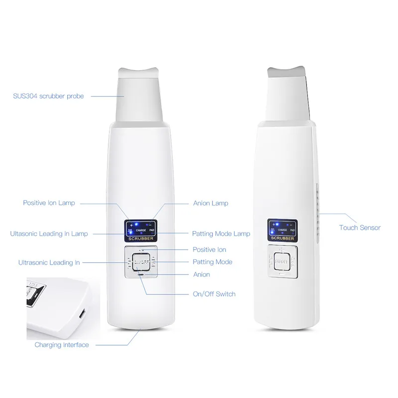 Ultrasonic Deep Face Cleaning Machine Skin Scrubber Exfoliating Pore Dirt Blackhead Removal Tools Powered Facial care Massager47