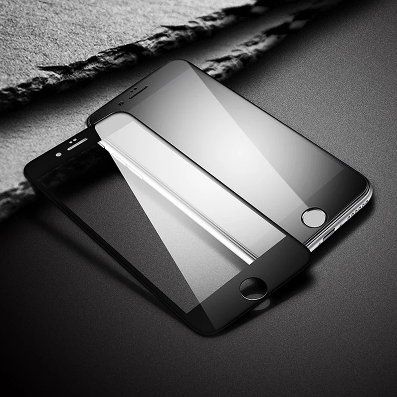 Eqvvol Закаленное стекло протектор экрана для Apple iPhone X 8 7 6 Plus 3D полное покрытие пленка полное покрытие углеродное волокно защитный