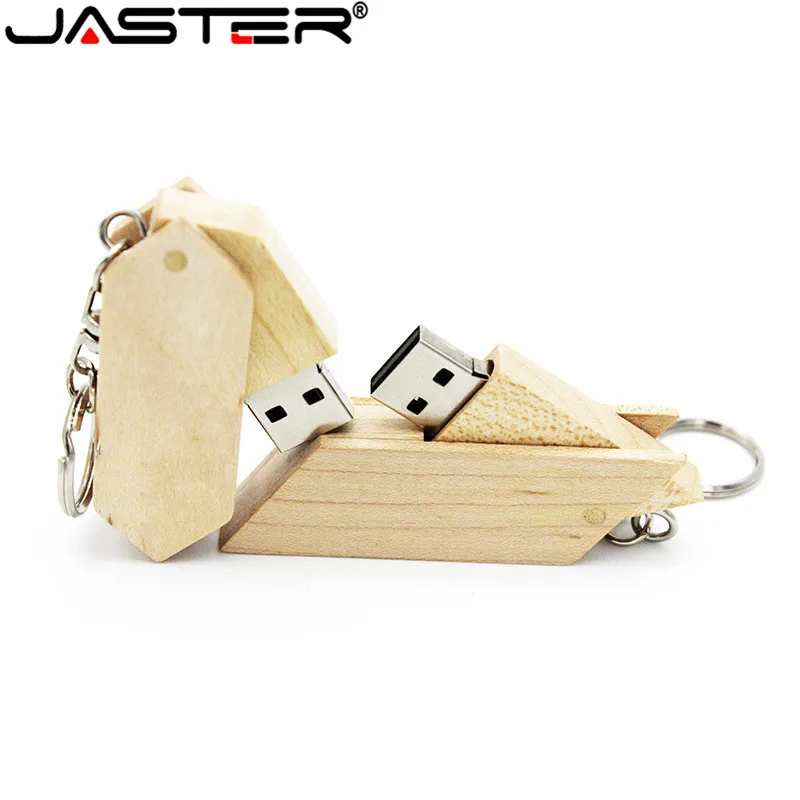 Дешевый JASTER деревянный USB Flash Drive 4 GB 8 ГБ, 32 ГБ, 64 ГБ пользовательский флэш накопитель USB флэш накопитель флешки memory stick флэш карты с цепочкой