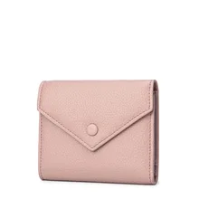 Head layer cowhide elegant envelope package, 2017 new Korean version, simple short women’s purse, deputy agent