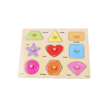

Montessori Education Shape Cognitive Hand Grasping Toy Board Baby Gift Letter Mathematics Children's Wooden Puzzle