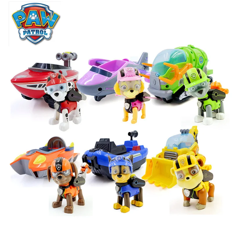 

Paw Patrol Car Toys Marine Style Deformation Dog Ferry Separable Anime Toys PVC Action Figure Model Patrulla Canina Toy Children
