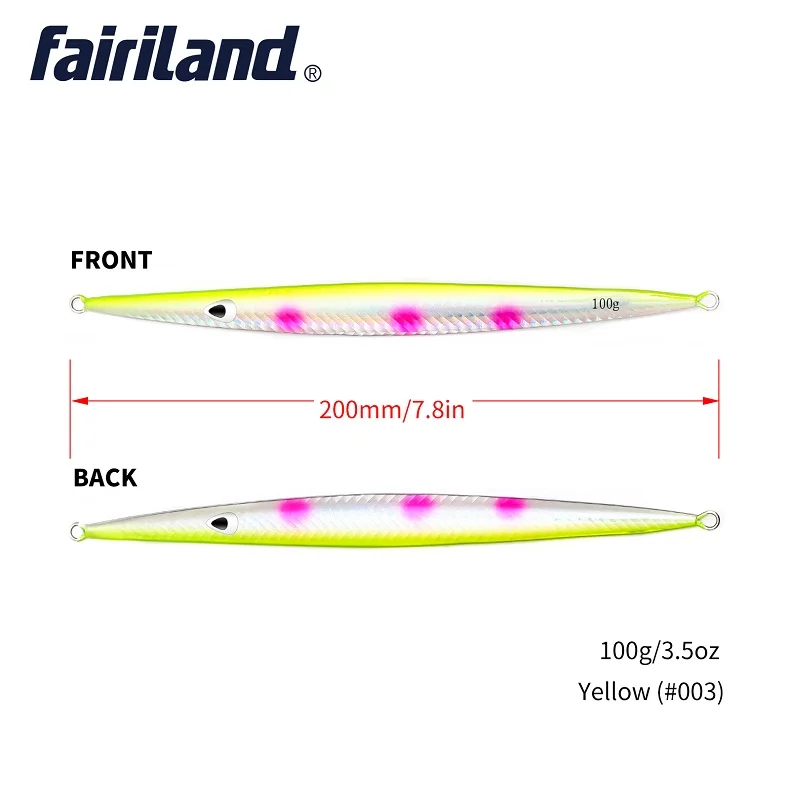 Новое поступление, металлическая литая джиговая блесна 20/22. 5 см, литая на суше, свинцовая рыба, морской бас, рыболовная приманка, искусственная приманка, Снасть - Цвет: Yellow 100G
