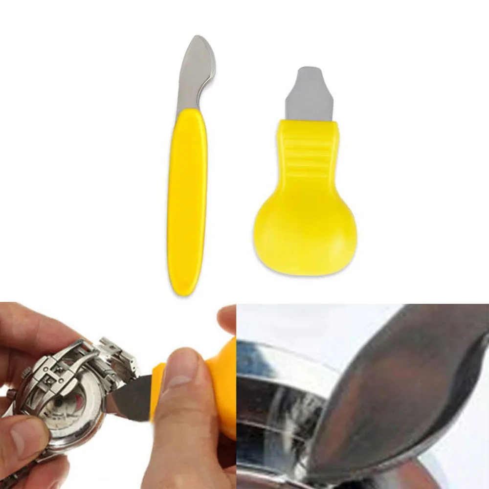 

New High Quality 2PCS Watch Opener Kits Yellow Watch Back Cover Case Opener Remover Battery Change Watchmaker Repair Tool Kit