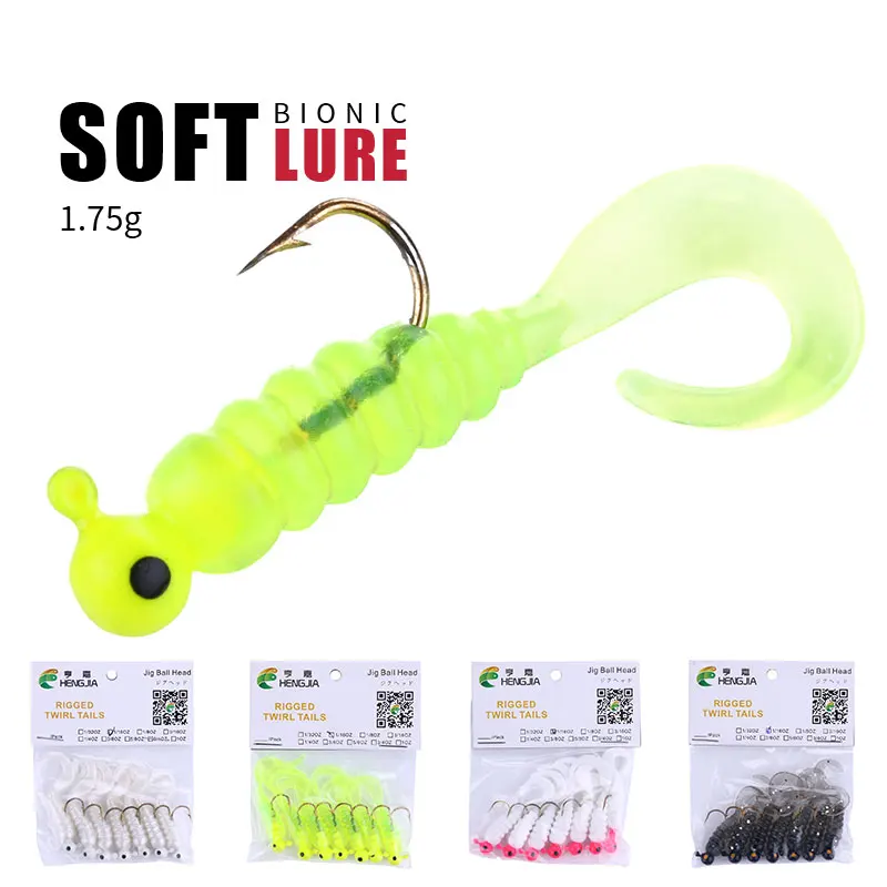

NEWUP 7pcs/lot Jig Head Soft Bait pesca isca Artificial Fishing Lures Grub Lure Worm Wobblers Carp For Fishing tackle